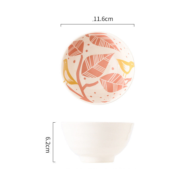 Small Underglaze Ceramic Rice and Dessert Bowl