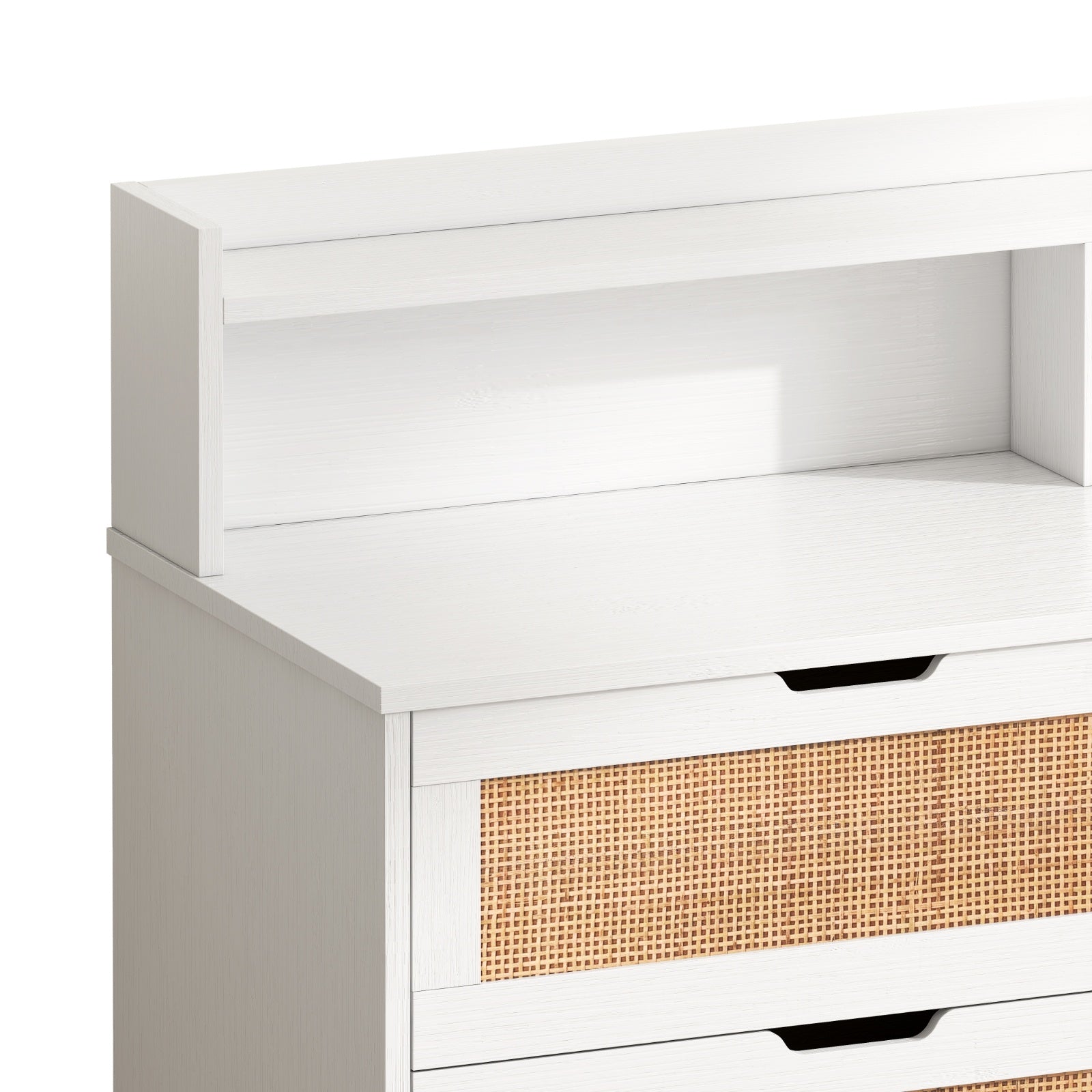 Armadio Portaoggetti in Rattano con Presa LED - Eleganza Naturale e Funzionalità