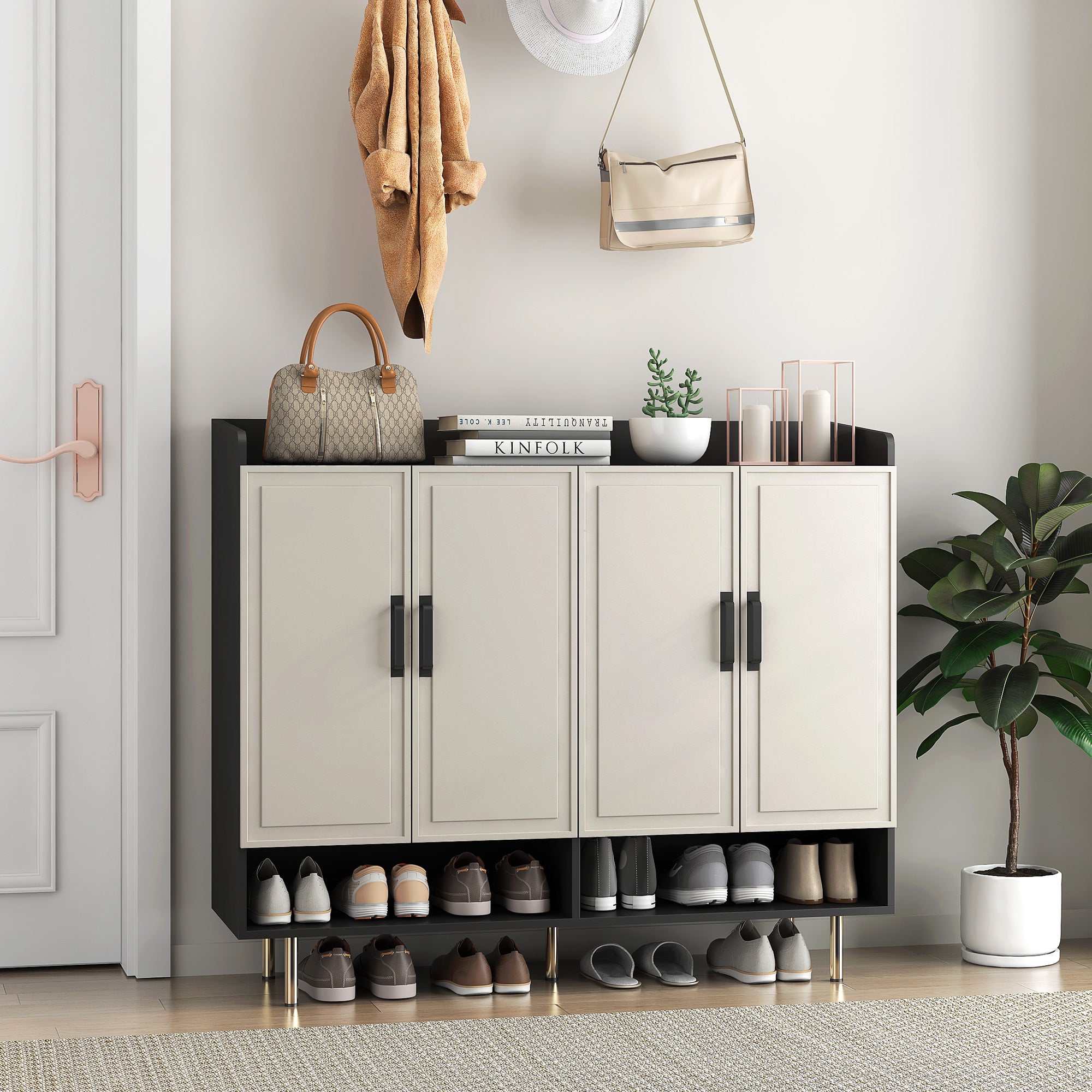 Armadio Scarpe Moderno 4 Ante - Massima Organizzazione con Stile