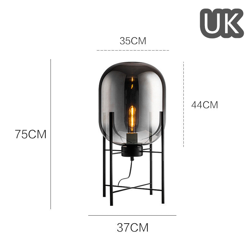 "Lampada da Tavolo Tetrapod in Vetro: Stile Scandinavo Industriale Moderno"