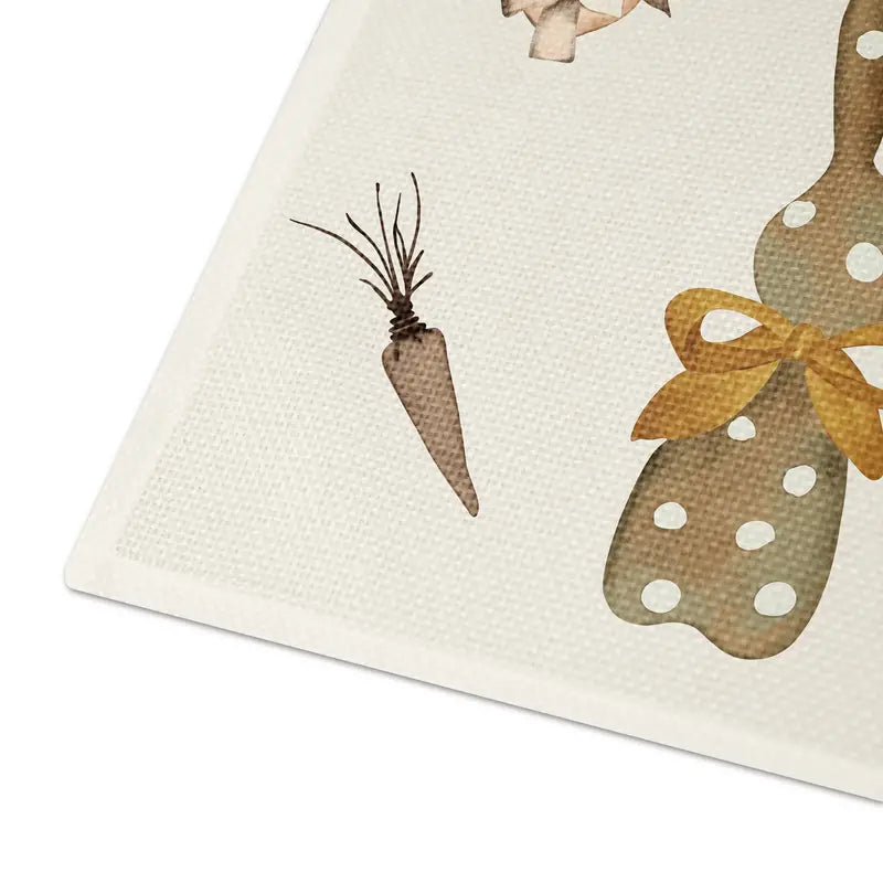 Easter Bunny Linen Table Mat with Rabbit and Egg Print