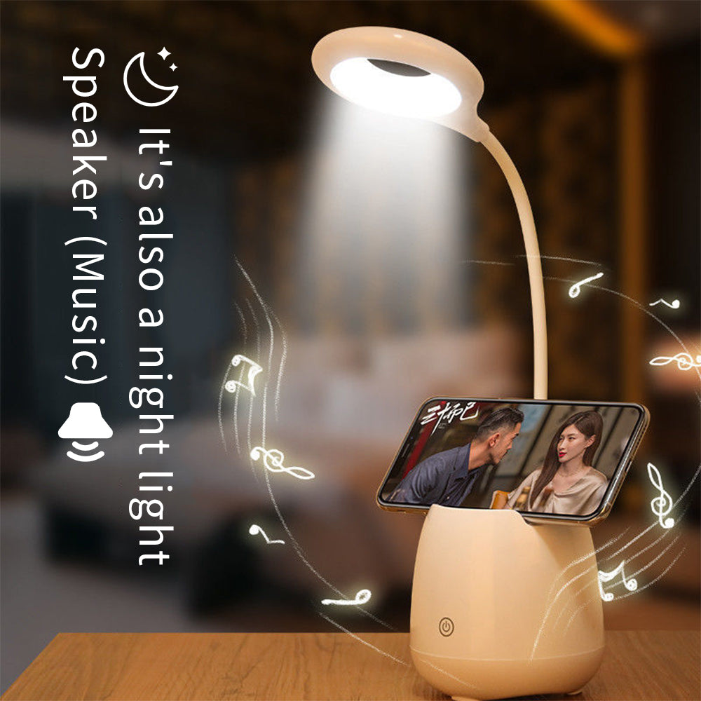 "Luce, Musica, Azione! Lampada da Scrivania LED Multifunzionale con Bluetooth"