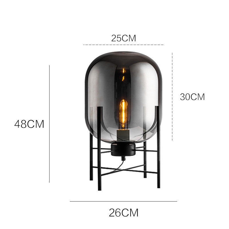 "Lampada da Tavolo Tetrapod in Vetro: Stile Scandinavo Industriale Moderno"