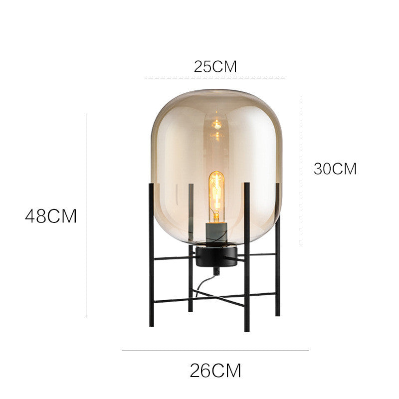 "Lampada da Tavolo Tetrapod in Vetro: Stile Scandinavo Industriale Moderno"