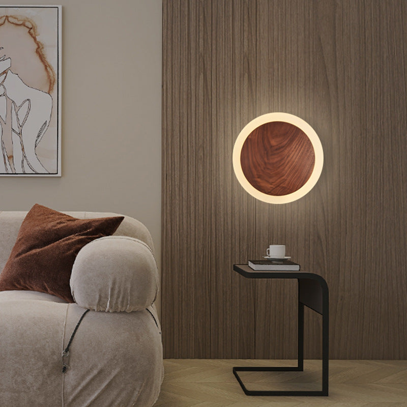 Lampada da Parete in Noce per la Camera da Letto