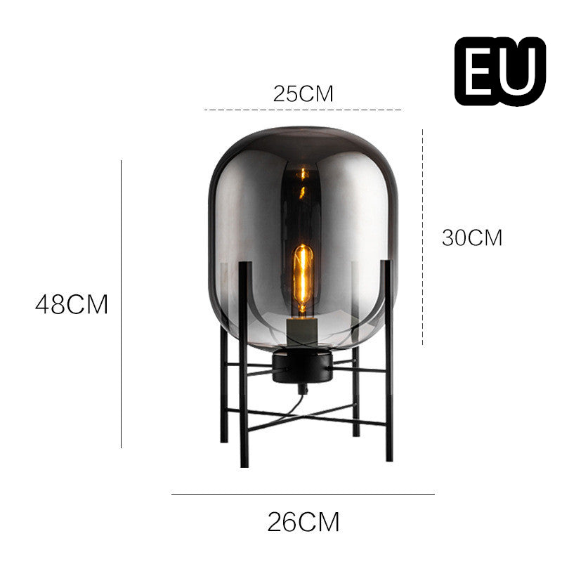 "Lampada da Tavolo Tetrapod in Vetro: Stile Scandinavo Industriale Moderno"