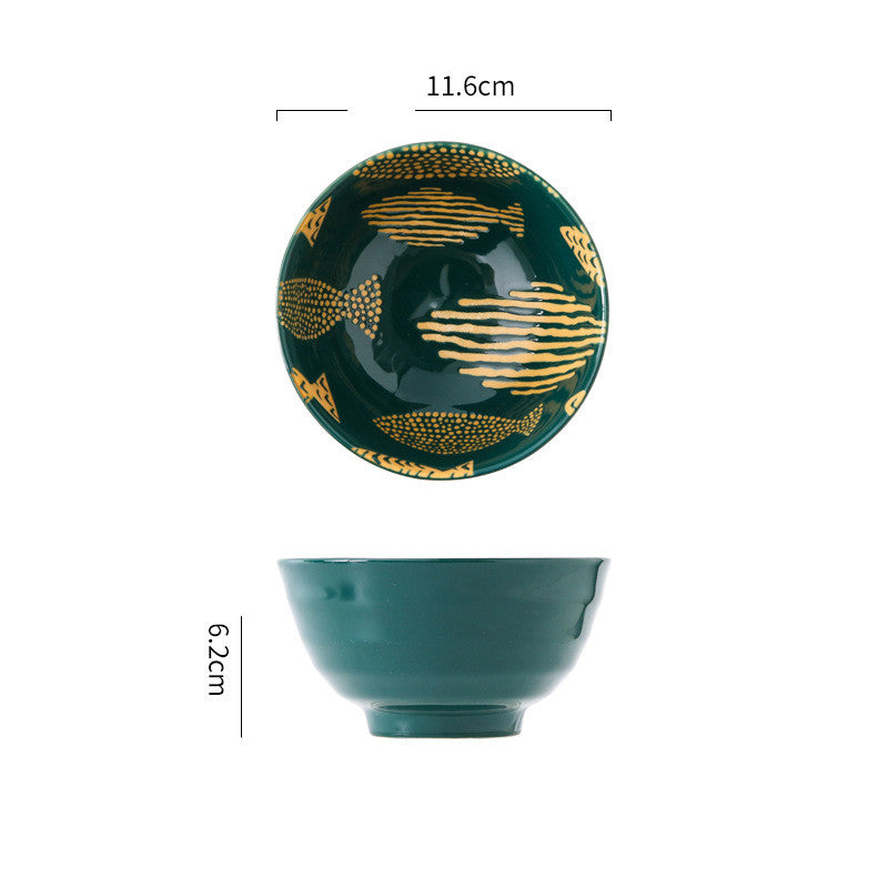 Small Underglaze Ceramic Rice and Dessert Bowl