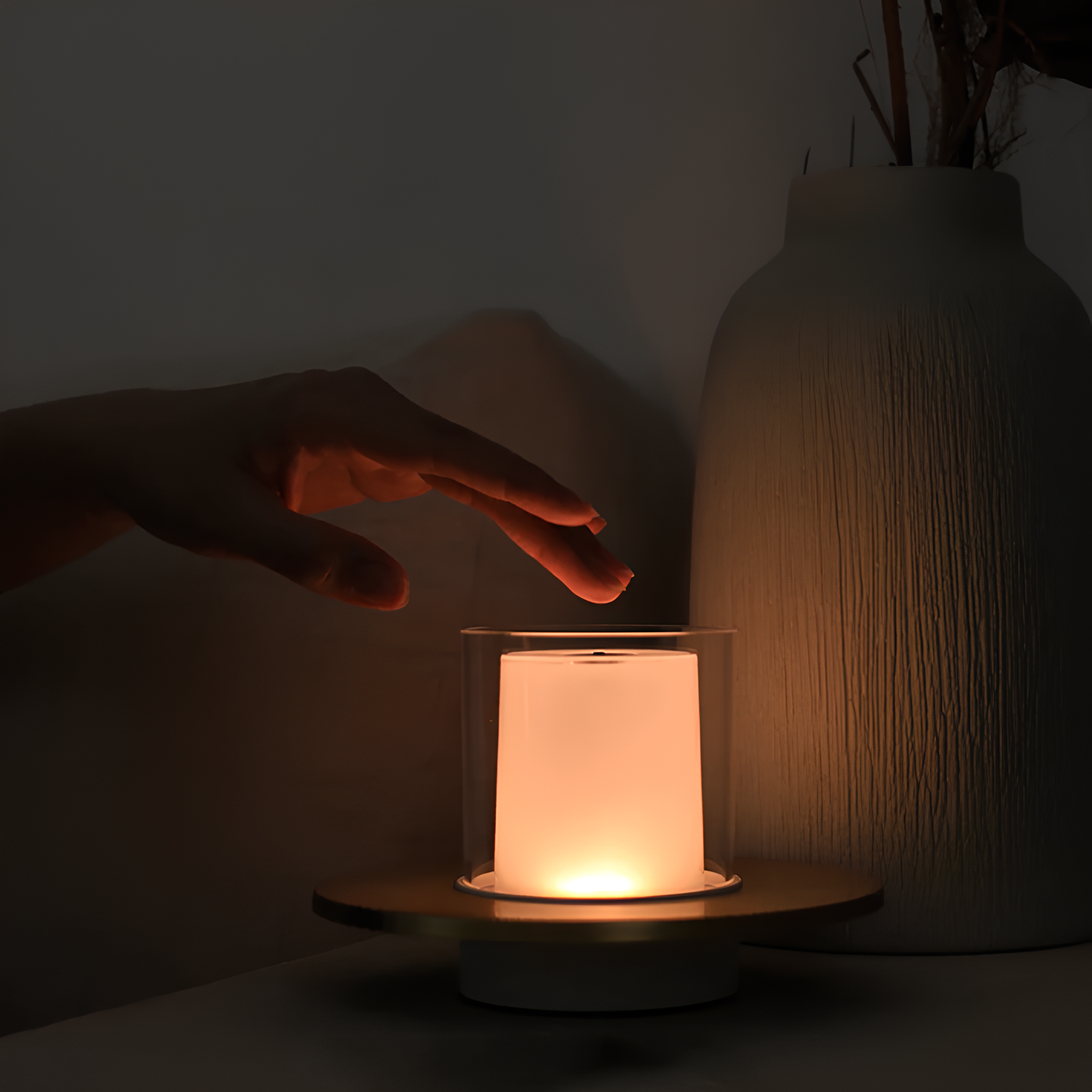 Lampada da Notte Dimmerabile con Sensore a Infrarossi - Atmosfera Romantica a Lume di Candela