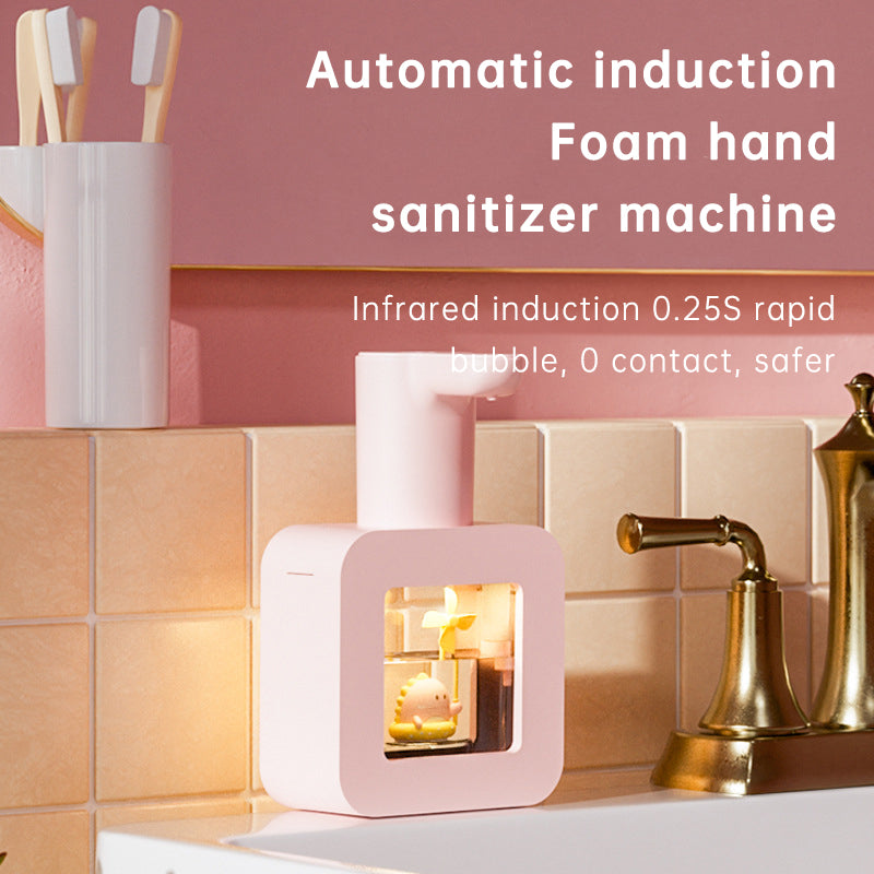 "FelinFoam™ - Dispenser Automatico di Sapone a Rilevamento per Bambini con Luce Notturna: Igienico e Divertente!"