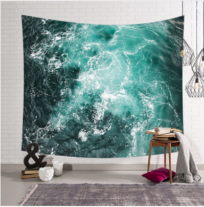 Onda di Mare 3D: Tendaggio da Parete per un Decor Hippie Retro