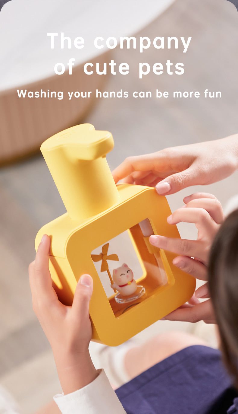 "FelinFoam™ - Dispenser Automatico di Sapone a Rilevamento per Bambini con Luce Notturna: Igienico e Divertente!"