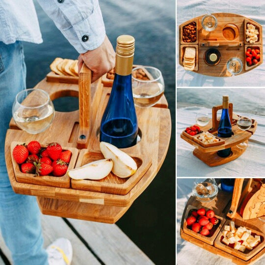 Tavolo da Picnic con Portabicchieri per Vino: Gusta il tuo Picnic con Stile