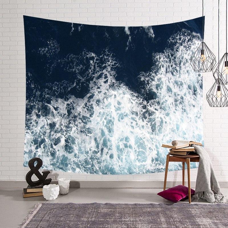 Onda di Mare 3D: Tendaggio da Parete per un Decor Hippie Retro