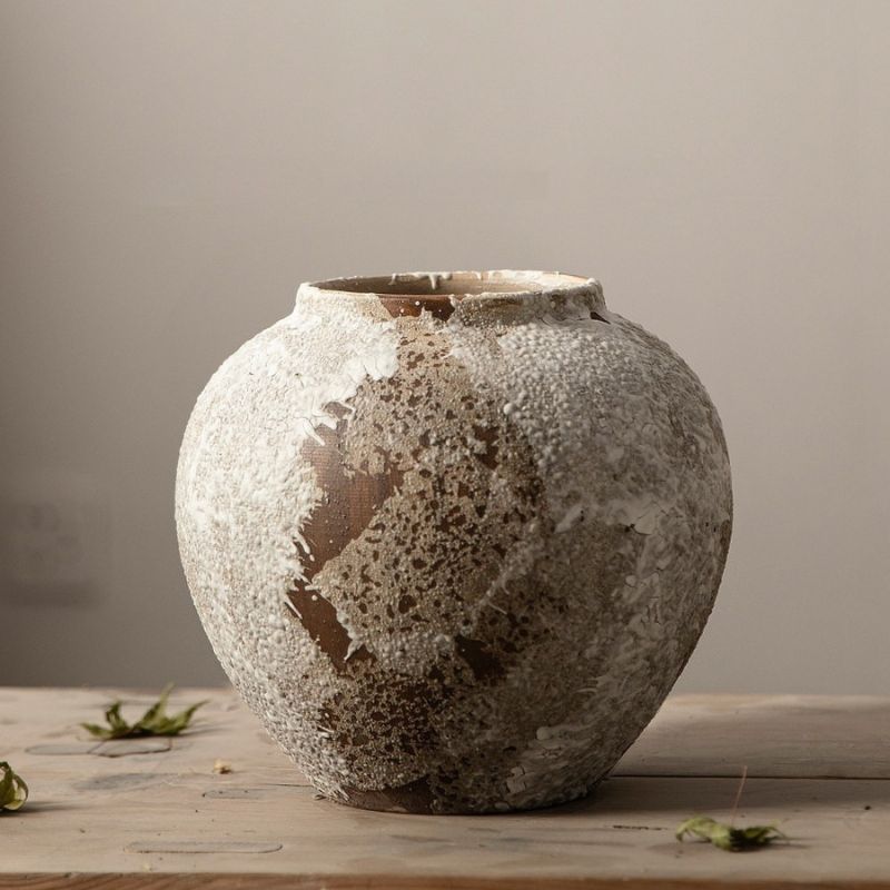 Vaso Decorativo in Ceramica Stile Retro Nuovo Cinese con Effetto Macchiato