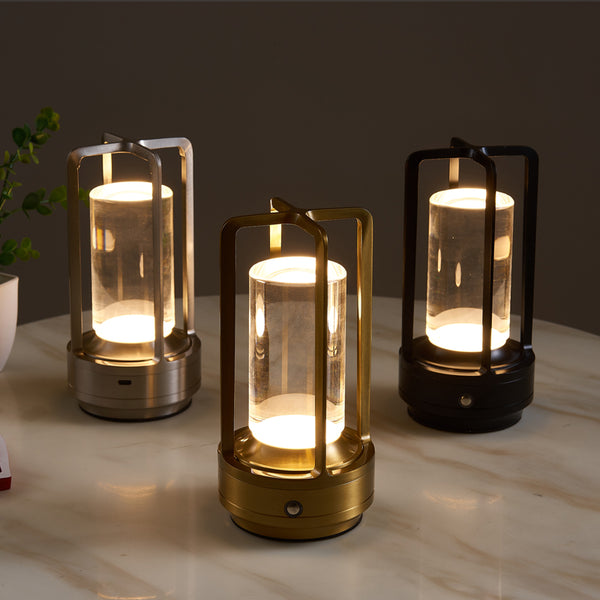 "LuminaCristallo™ - Lampada da Tavolo con Cristalli: Eleganza Moderna e Luce Tattile!"