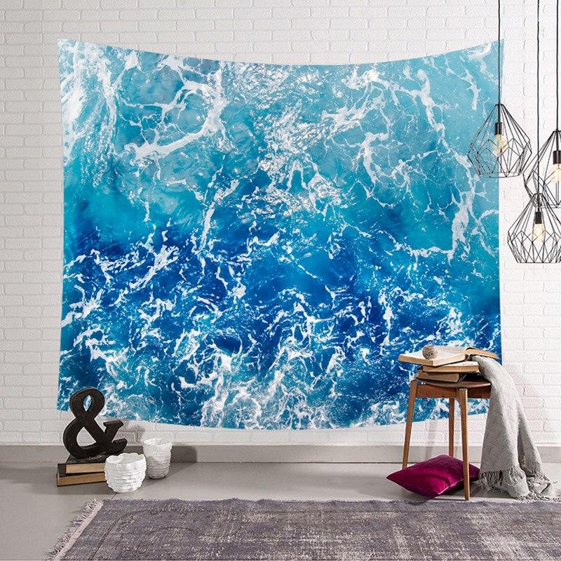 Onda di Mare 3D: Tendaggio da Parete per un Decor Hippie Retro