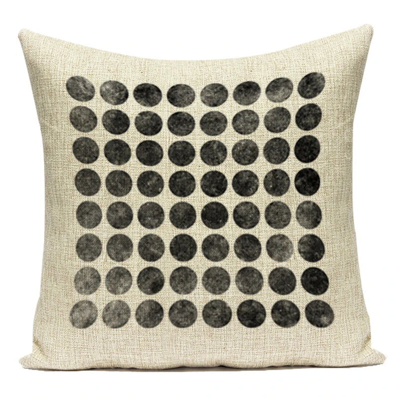Federa Decorativa a Motivo Geometrico Bianco e Nero - Stile Moderno per Divano, Letto e Auto