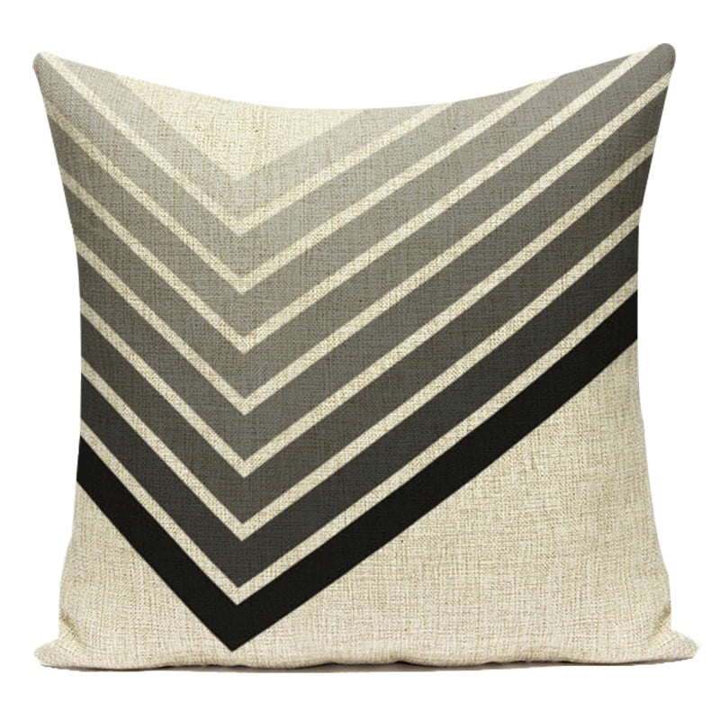 Federa Decorativa a Motivo Geometrico Bianco e Nero - Stile Moderno per Divano, Letto e Auto