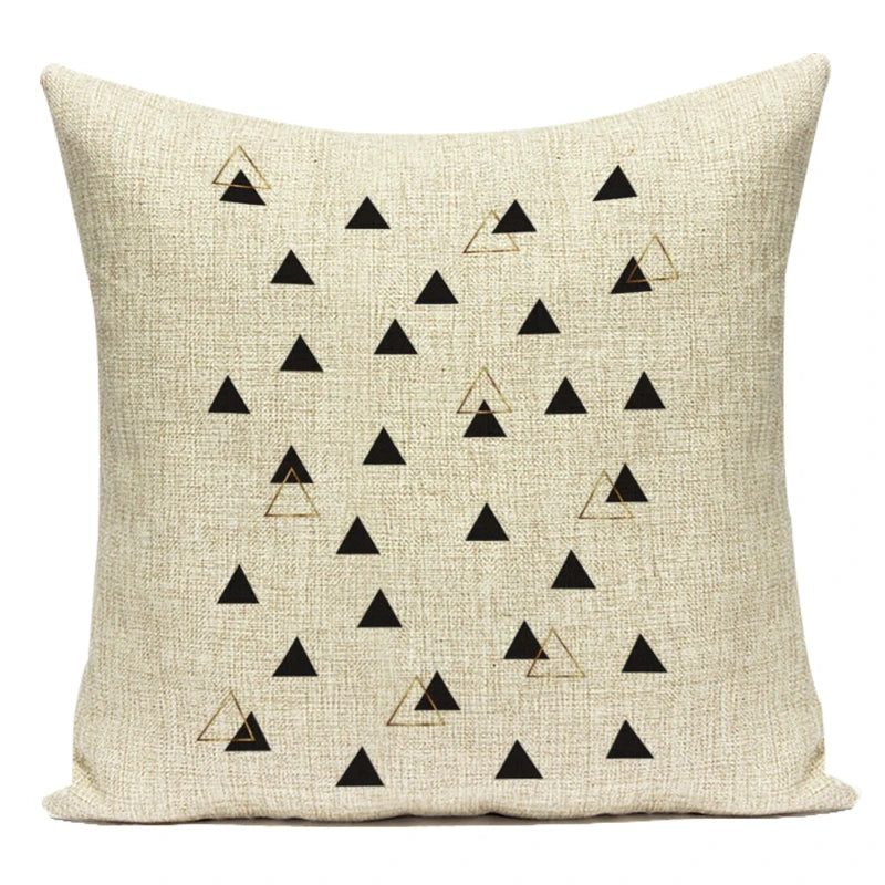 Federa Decorativa a Motivo Geometrico Bianco e Nero - Stile Moderno per Divano, Letto e Auto