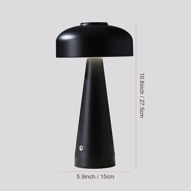 Lampada da Comodino a Fungo con Ricarica Wireless - Design Delicato e Multifunzione