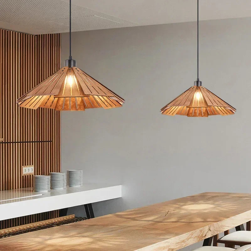 Lampada a Sospensione Retrò in Legno - Eleganza e Stile per Ogni Ambiente