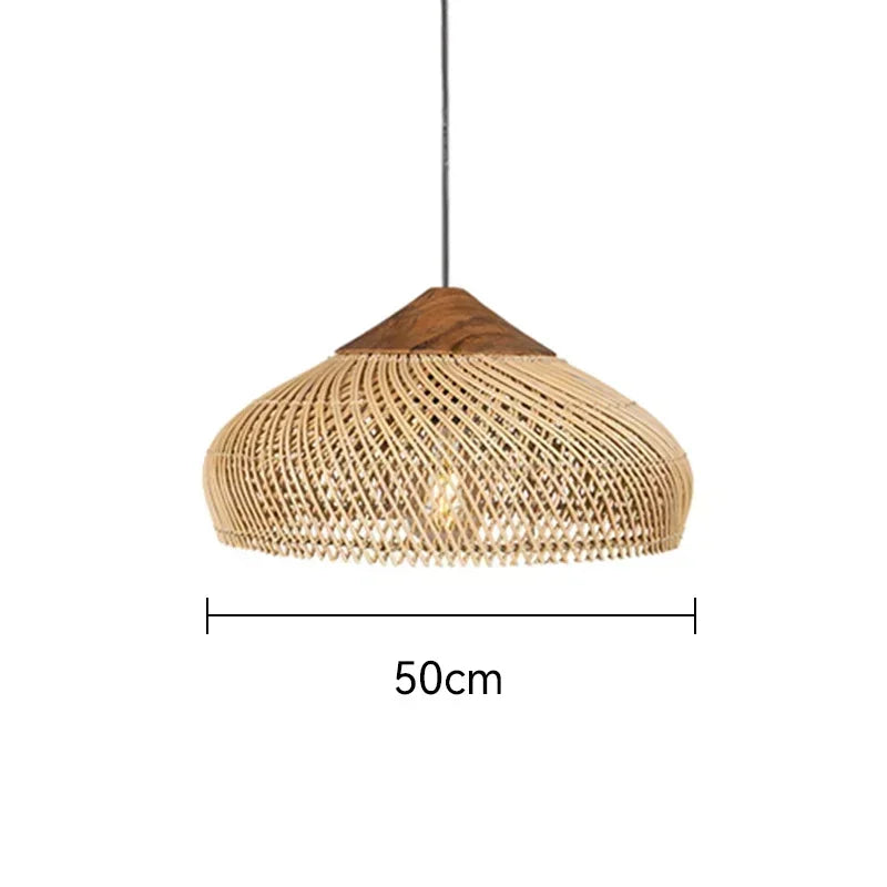 Lampada da Soffitto in Bambù e Rattan - Design Artigianale