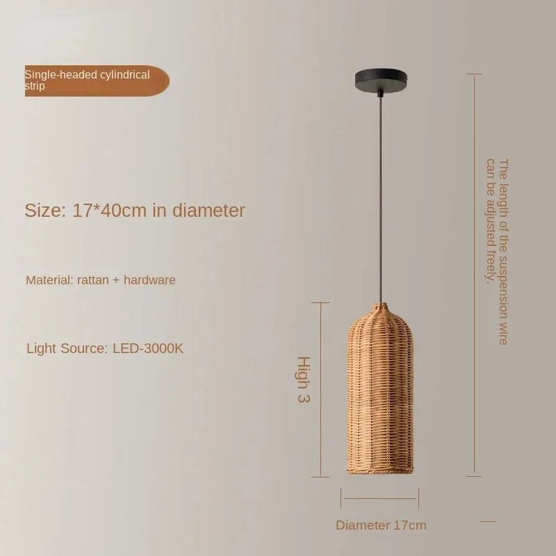 Lampada Wabi Sabi in Rattan - Design Giapponese Intrecciato a Mano