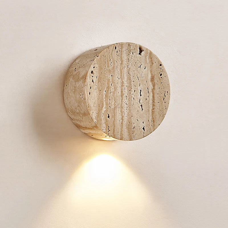 Lampada da Parete Nordica in Pietra Naturale – Design Wabi-Sabi e Illuminazione Minimalista