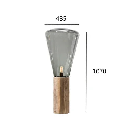 Lampada da Terra Moderna in Legno e Vetro - Eleganza e Creatività per Ogni Ambiente