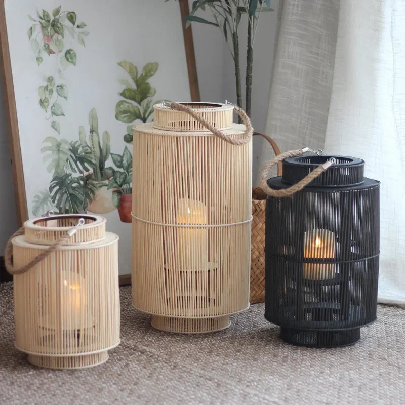 Lampada a Vento Intrecciata a Mano - Design Giapponese Retro per un'Atmosfera Zen