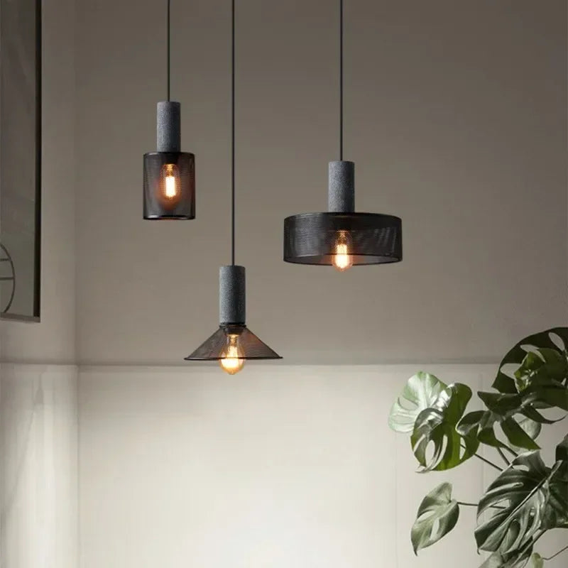 Lampada a Sospensione Retro in Cemento – Stile Industriale e Design Vintage