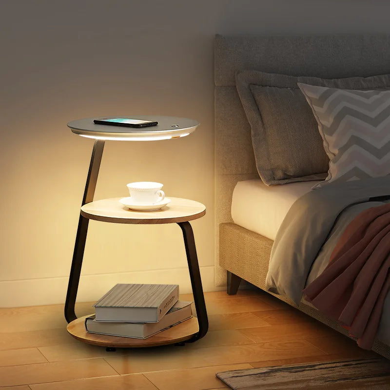 Lampada da Terra con Tavolo Integrato – Design Moderno e Funzionalità Unica