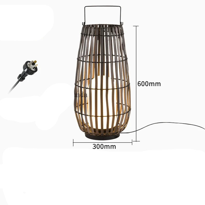 Luce Solare Portatile in Rattan per Atmosfere Eleganti