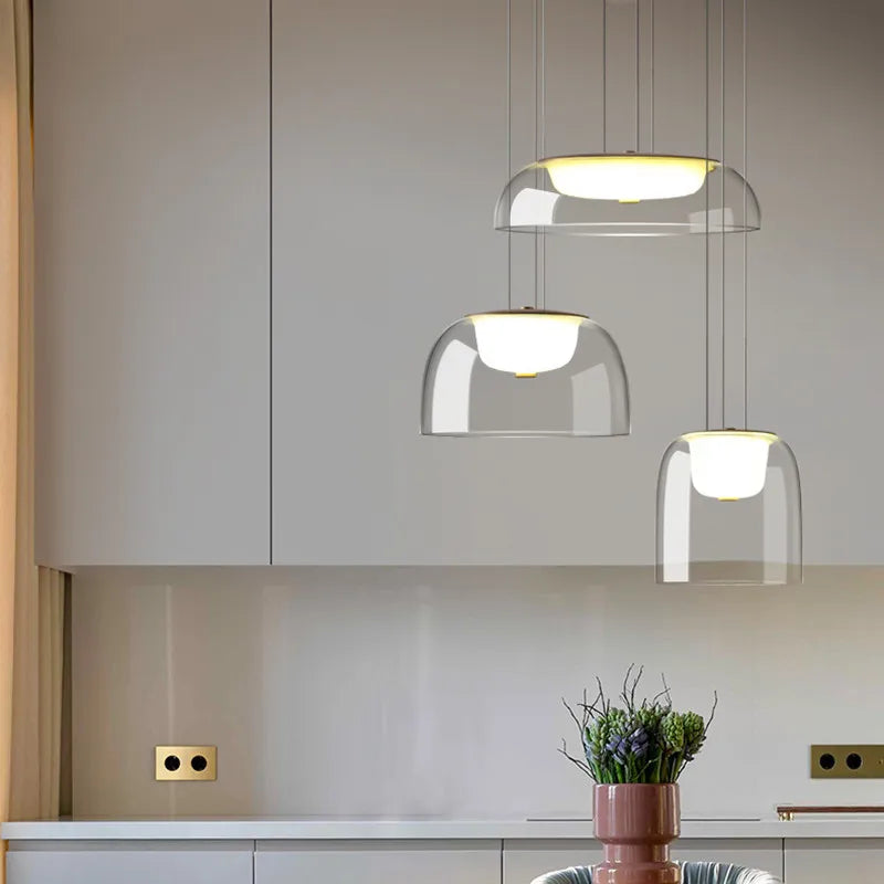 Lampada a Sospensione Moderna in Vetro - Eleganza Minimalista per Ogni Ambiente