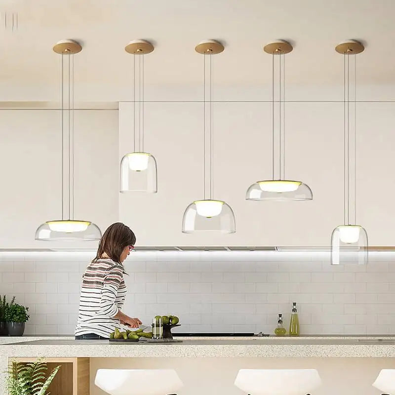 Lampada a Sospensione Moderna in Vetro - Eleganza Minimalista per Ogni Ambiente