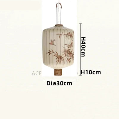 Lampada Lanterna in Tessuto Asiatico - Eleganza Retrò per Ogni Ambiente