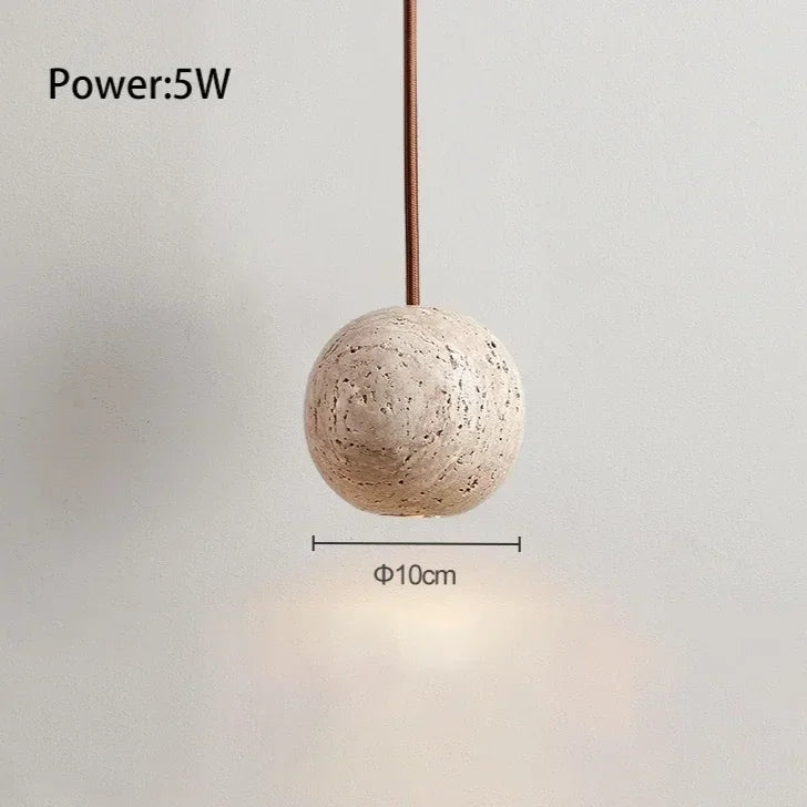 Lampada a Sospensione Wabi-Sabi in Travertino – Design Moderno e Naturale