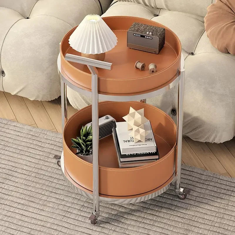 Tavolino Portaoggetti in Pelle Sella Italiana: Eleganza e Funzionalità per il Tuo Soggiorno