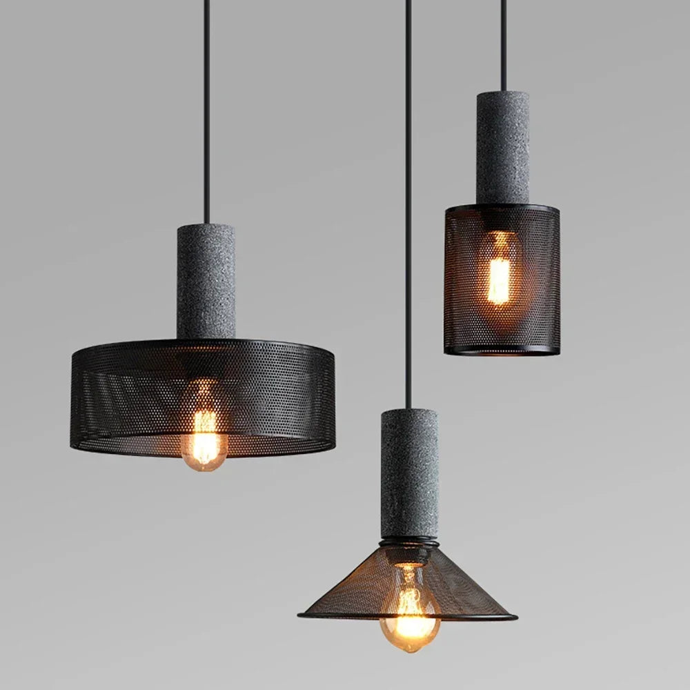 Lampada a Sospensione Retro in Cemento – Stile Industriale e Design Vintage