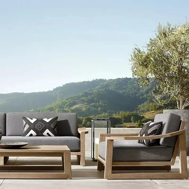 Divano da Esterno di Lusso in Teak - Eleganza e Comfort per Ogni Ambiente