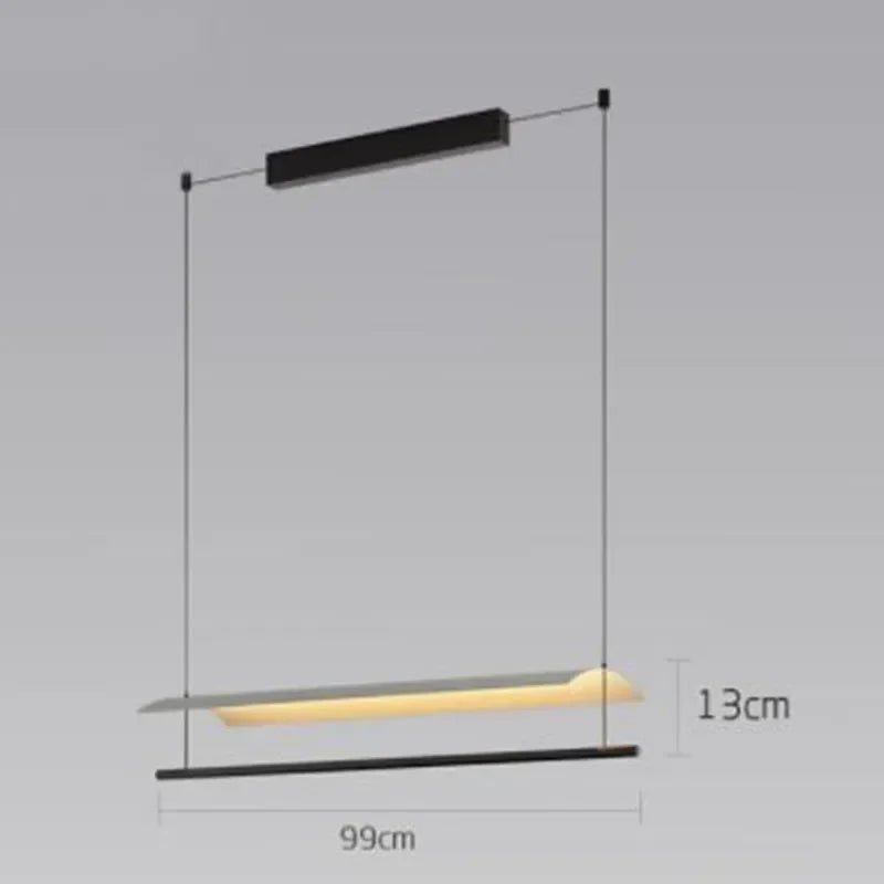Lampadario Minimalista Scandinavo - Design Lungo e Moderno per Ristoranti e Uffici