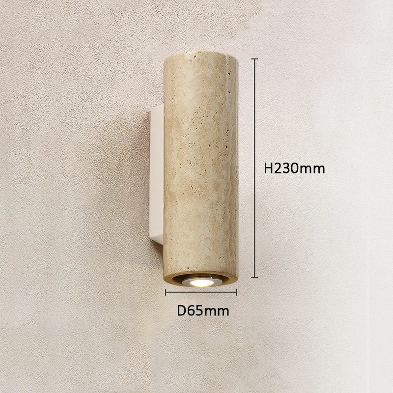 Applique da Parete Wabi-Sabi in Travertino Giallo – Design Scandinavo e Atmosfera Accogliente