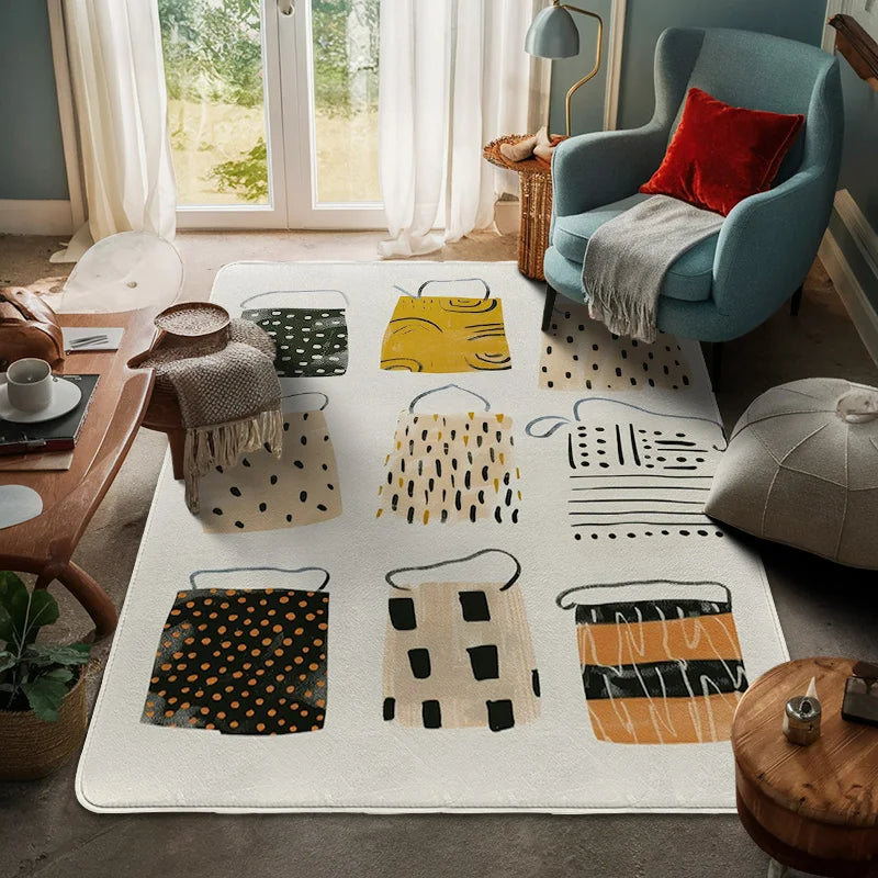 Tappeto Grande con Arte Geometrica Astratta - Eleganza e Raffinatezza per Ogni Ambiente