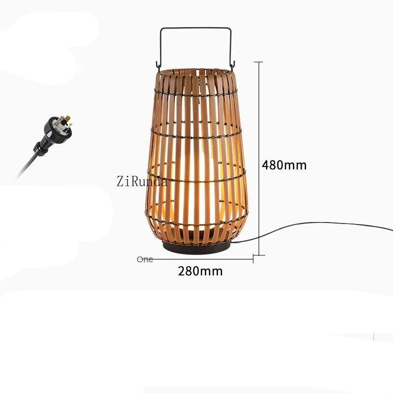 Luce Solare Portatile in Rattan per Atmosfere Eleganti