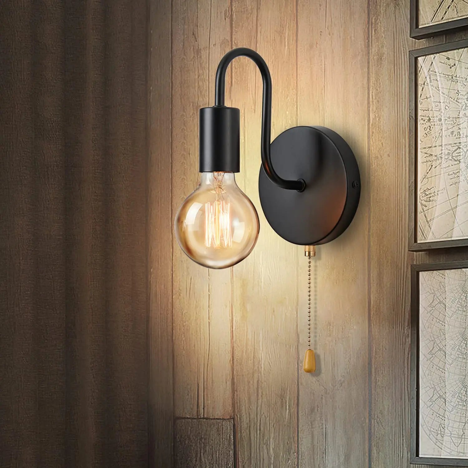 Lampada da Parete Industriale Nordica - Design in Ferro Nero per Interni Moderni