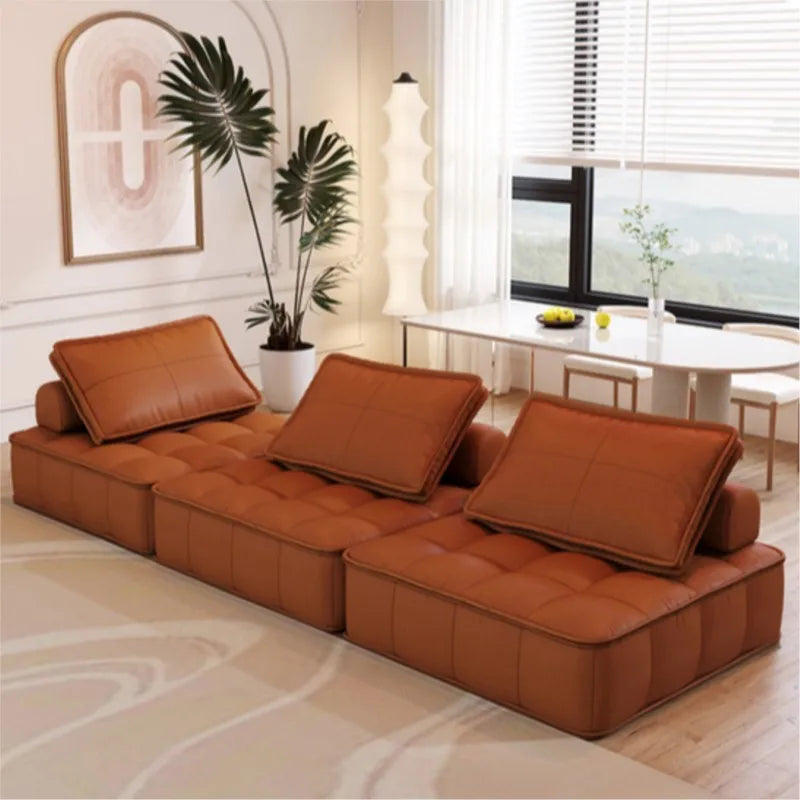 Divano Pigro in Pelle Tofu Block - Comfort e Stile per Ogni Casa