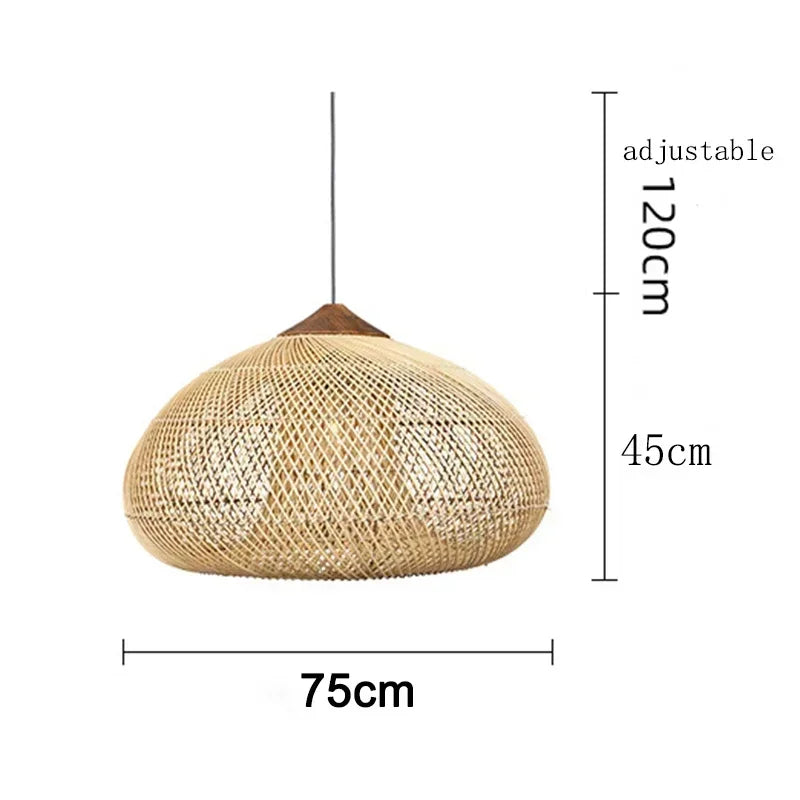 Lampada da Soffitto in Bambù e Rattan - Design Artigianale