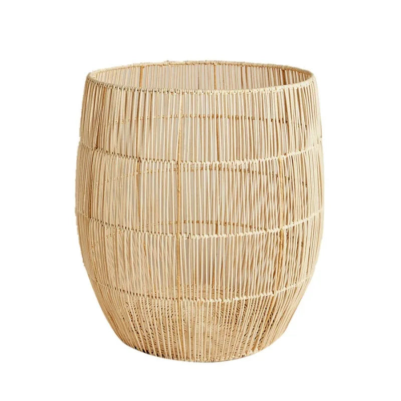Cestino Portaoggetti in Rattan con Struttura in Ferro - Design Nordico e Funzionalità