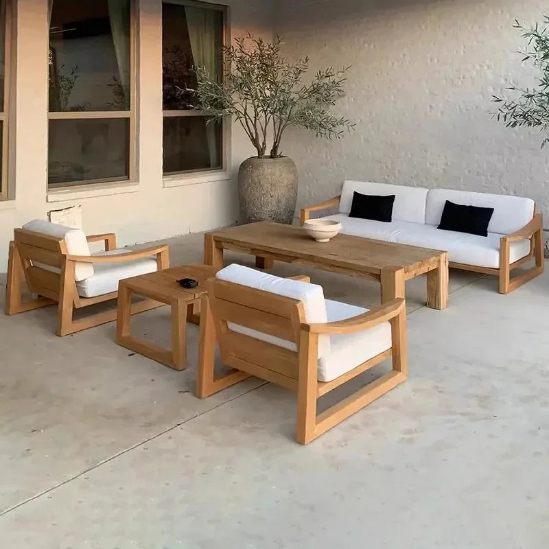 Divano da Esterno di Lusso in Teak - Eleganza e Comfort per Ogni Ambiente