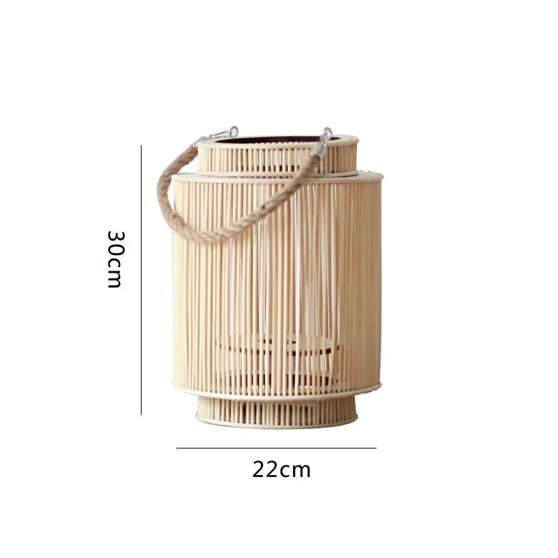 Lampada a Vento Intrecciata a Mano - Design Giapponese Retro per un'Atmosfera Zen